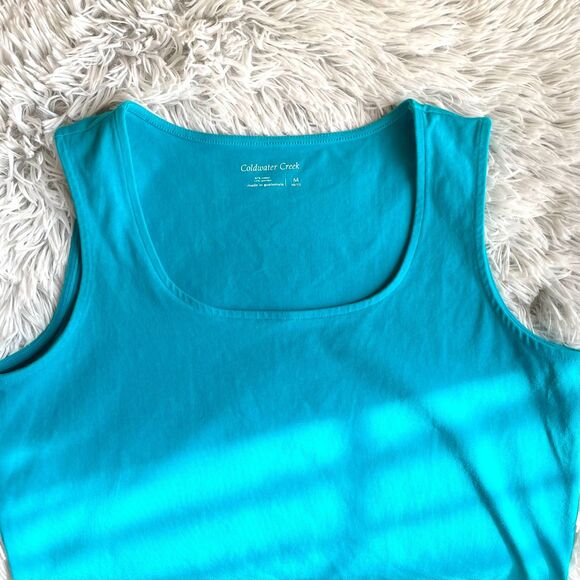 Coldwater Creek Blue Sleeveless Tank Top Women's Size Medium 10/12 - Picture 3 of 6